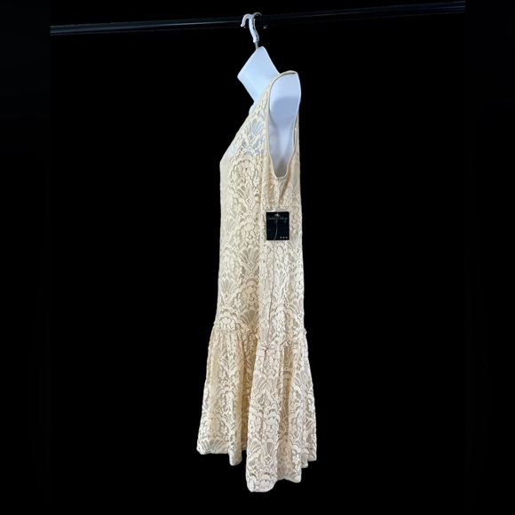 Gabby Skye Cream Lace Overlay Sleeveless Special Occasion Shift Dress Size 14 - Picture 4 of 8